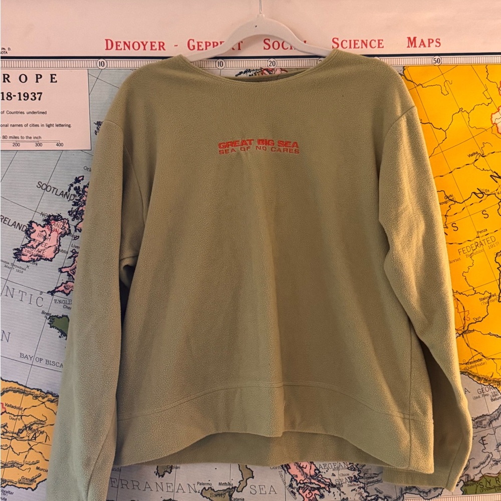 Unique Great Big Sea Merch - Apple Green polyester fleece sweatshirt